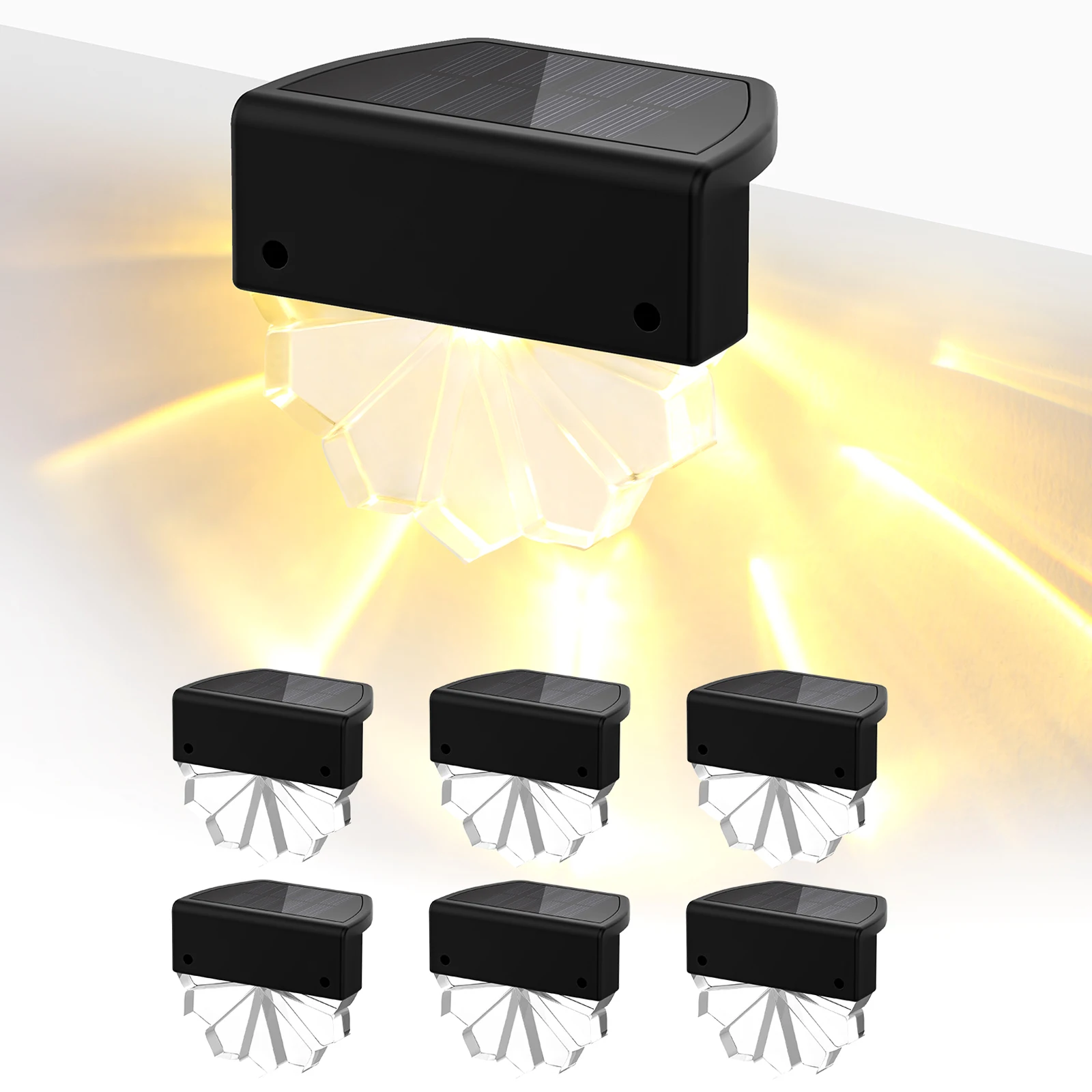 

Солнечная лестница LTTENY, набор солнечных лестничных светильников, 6 упаковок, аккумулятор 120 мАч/шт., монокристаллическая кремниевая солнечная панель