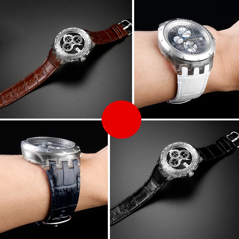 Dla SVGK407 SVGK406 SVGK409 SVGK403 skórzany pasek 22mm bransoletka do zegarka pasek czarny brązowy niebieski biały z narzędziami