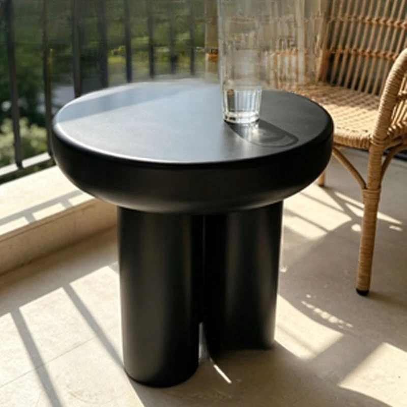 Matte black cement edge a few wabi wind living room round corner a few high-performance concrete small table