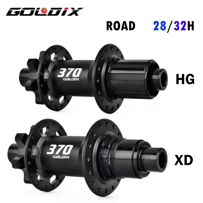 GOLDIX R370 Road Bike Hubs 36T Ratchet 6-Bolt Disc Brake 28/32Holes J-Bend Spoke HG/XDR for Gravel Bike and Racing Bicycle Hubs