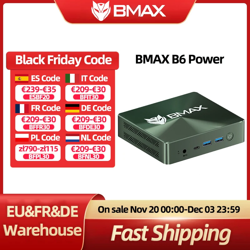 Mini PC BMAX B6 POWER Intel i7-1060NG7 16GB RAM 1TB SSD: Real