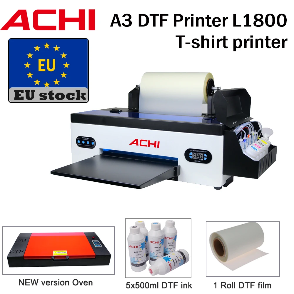 EU Ship A3 DTF Printer DTF A3 Heat Transfer Print Directly Transfer Film DTF Printer For T-Shirt Fabric Hoodies Shoes EU STOCK