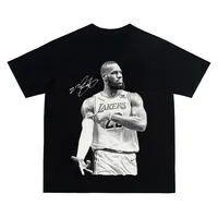 2025 New LeBron James Basketball Tee - Black Original American Streetwear | Loose Fit Comfortable Crewneck Short Sleeve