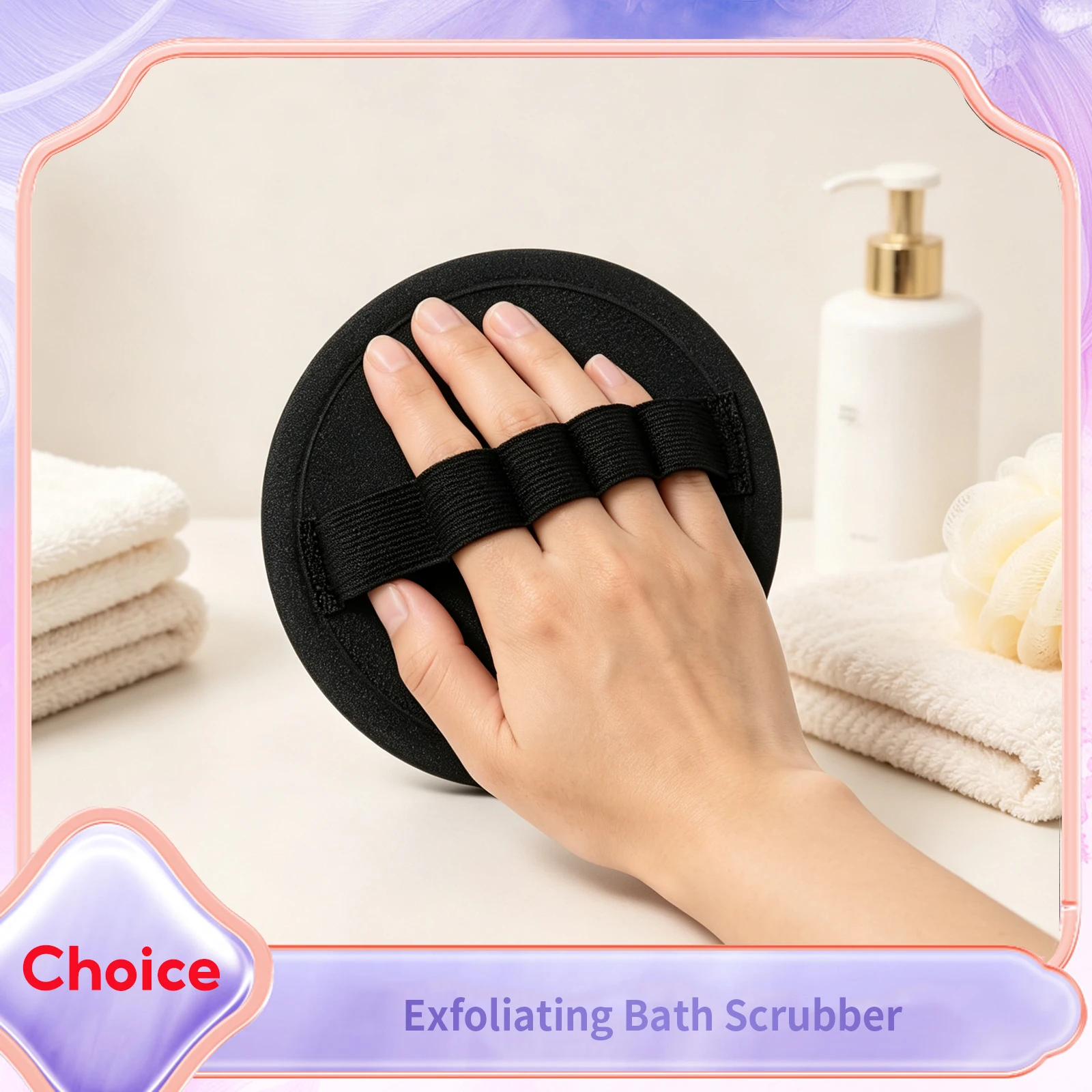 Black Body Exfoliating Glove Bath Scrubber Shower Brush Elbows Back Dead Skin Remover Deep Cleansing Pore Body Exfoliator Rubber