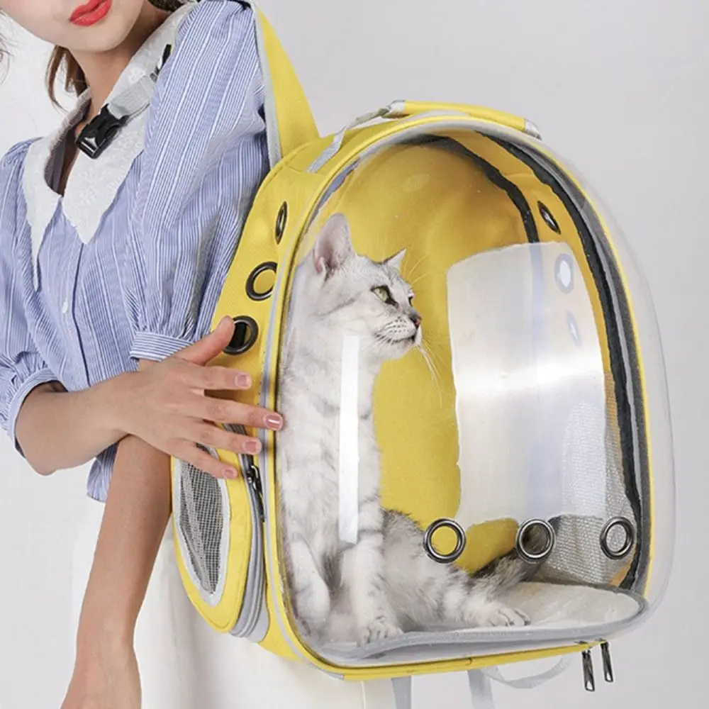 

Large Space Transparent Pet Carrying Bag Breathable Shoulder Strap Cat Outing Bag Portable Outdoor Use Pet Carrying Backpack