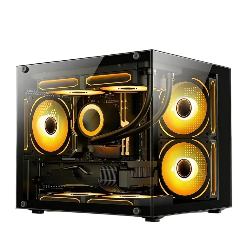 Mini Gaming PC Case with Transparent Side Panel