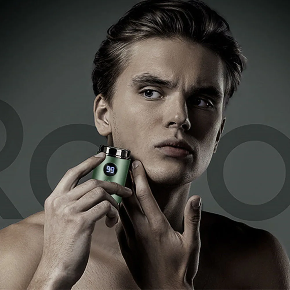 1PC Men's Electric Razor Shaver Digital Display Intelligent Mini Portable Wet and Dry Rechargeable Washable Beard Razor Razor