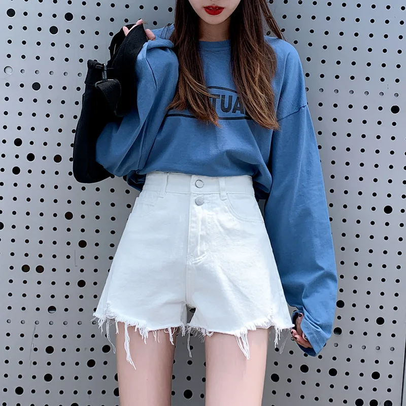 

Women's summer denim shorts2021New model of the year, loose-fitting, slimming, versatile, white, popular onlineaTrendy shorts an