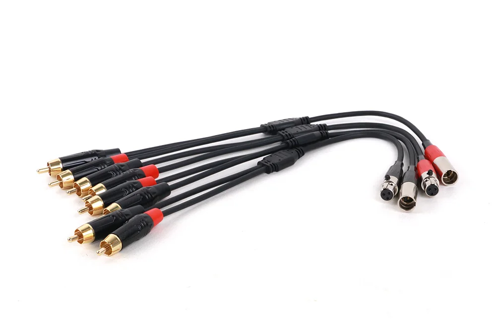 1pc 3pin 4pin 5pin mini xlr männlich/weiblich zu dual rca männlich adapter y-splitter kabel, mini xlr zu 2 rca kabel – Detail 9