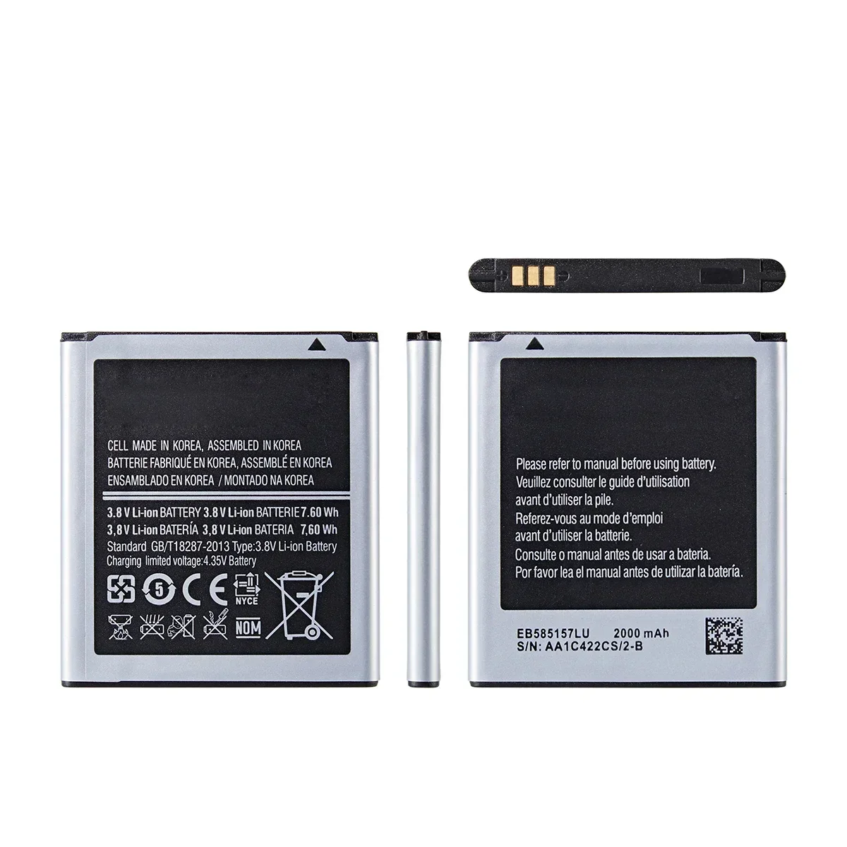 Brand New EB585157LU 2000mAh Battery For Samsung Galaxy core 2 duos i8520 i8530 i8552 i869 i8558 i8550 Mobile Phone