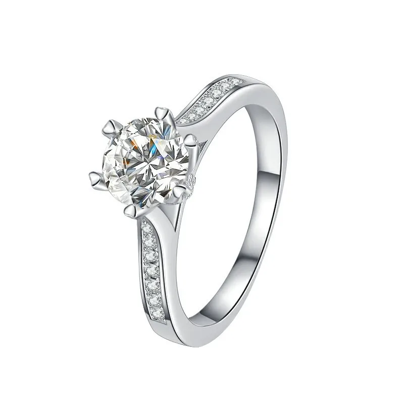 

JZ0080 Lefei Fashion Trendy Luxury Color D 1ct Classic Moissanite Paws Crown Ring Women s925 Silver Wedding Elegant Jewelry Gift