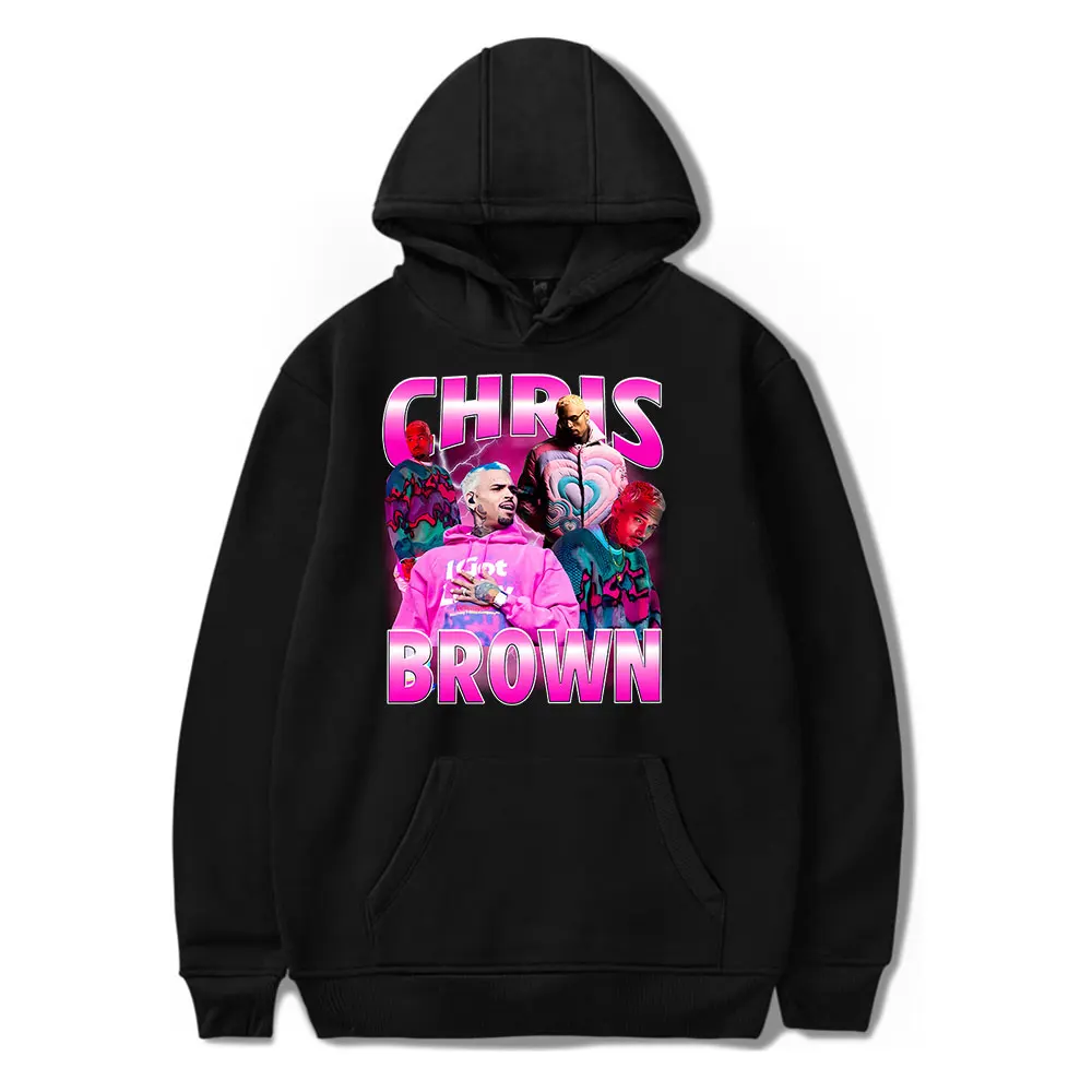 Rapper Chris Brown die 1111 Tour Kapuze Kordel zug Tasche Sweatshirt Männer/Frauen trend ige Pullover