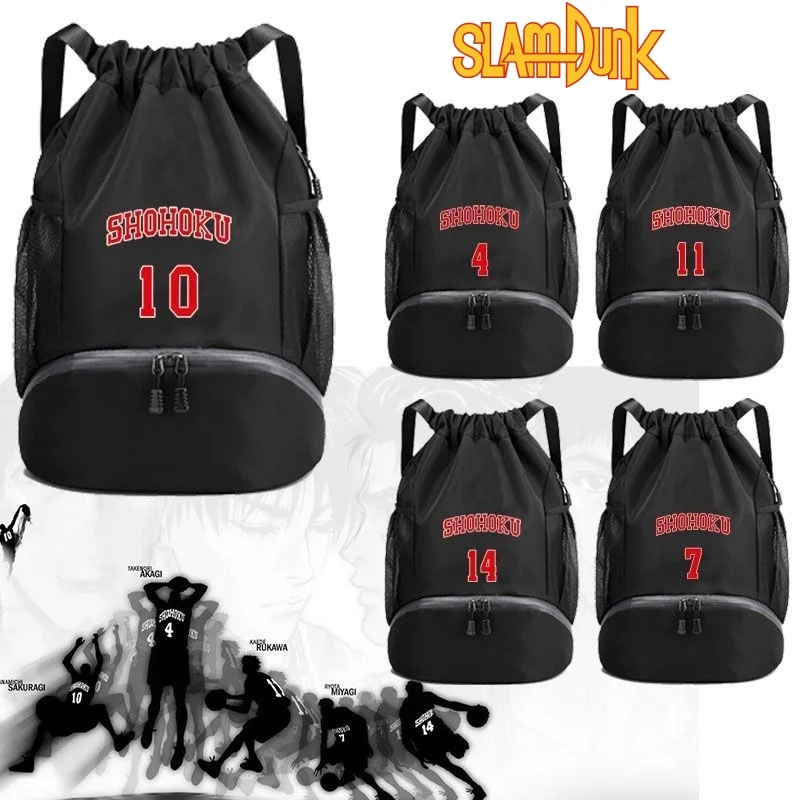 Slam Dunk Rukawa Kaede ShinichiMaki Haruko Akagi Película Periféricos Mochila de Dibujos Animados Mochila de Almacenamiento Conveniente para Estudiantes