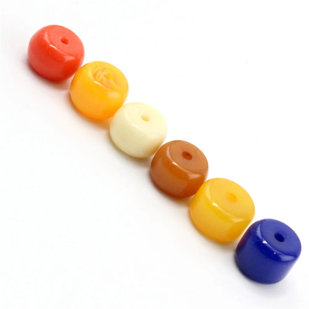 Resin Accessories Beads for Jewelry Making Imitation Amber Barrel Rice Shape Diy Bracelet Necklace Charm Spacer Bead 10x7mm