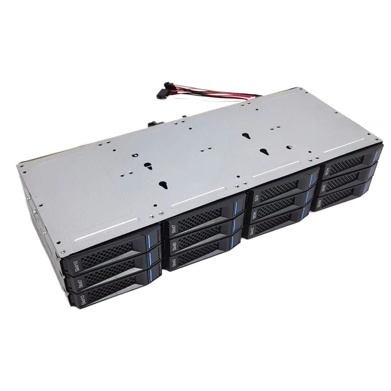 

3.5 Inch Hard Drive Cage, 12/24 Bays Hot Swappable Storage Expansion Case, 12Gb SAS SATA Interface for NAS Data Storage System
