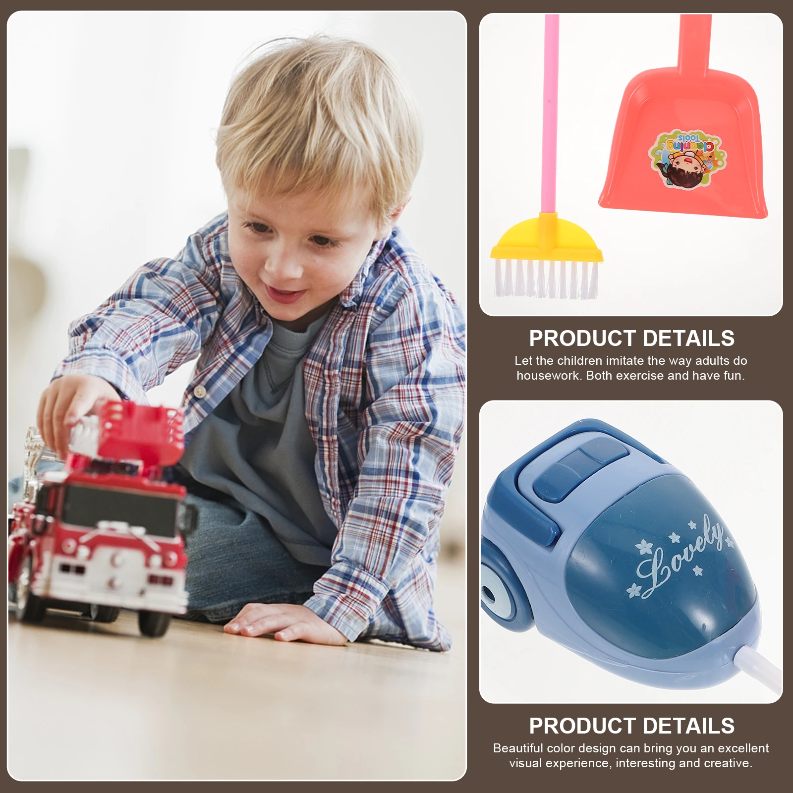1 ensemble 1 ensemble enfants Mini outil de nettoyage semblant jouer jouet Simulation équipement de nettoyage éducatif pour les enfants de 3 ans +