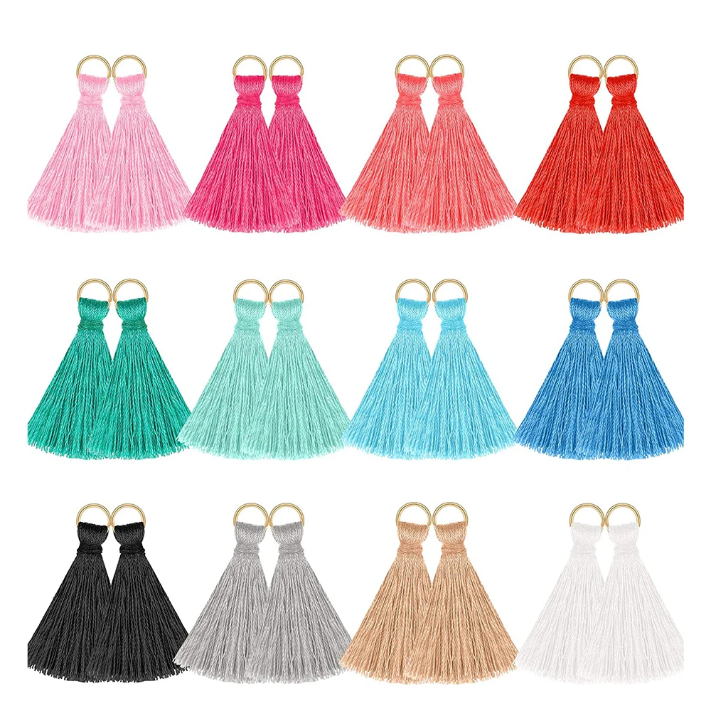 20pcs 3.5cm Mini Tassel Charms Tiny Short Cotton Thread Tassels Bulk for Crafts and Jewelry Making Earring Pendants Accessories