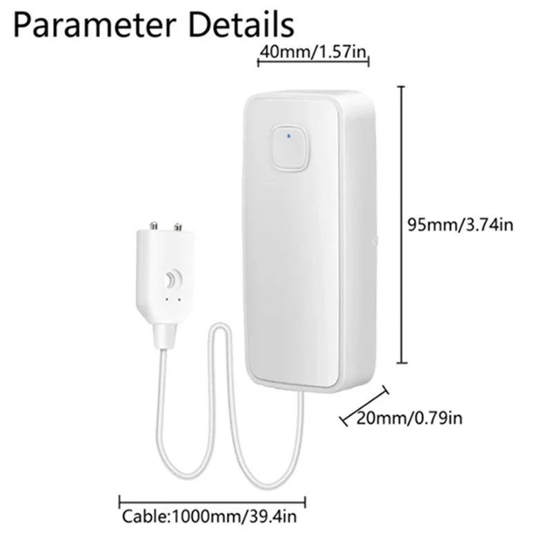 PHILE-80Db 사운드 알람 누수 센서 2Pcs Tuya Wifi 스마트 원격 모니터링 오버플로 레벨 감지기 시스템