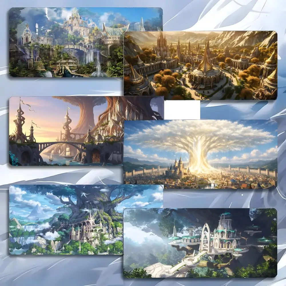 mousepad-grande-para-jogos-com-borda-costurada-e-espessa-tema-reino-Elfico-magico-de-fantasia-para-mesa-de-pc