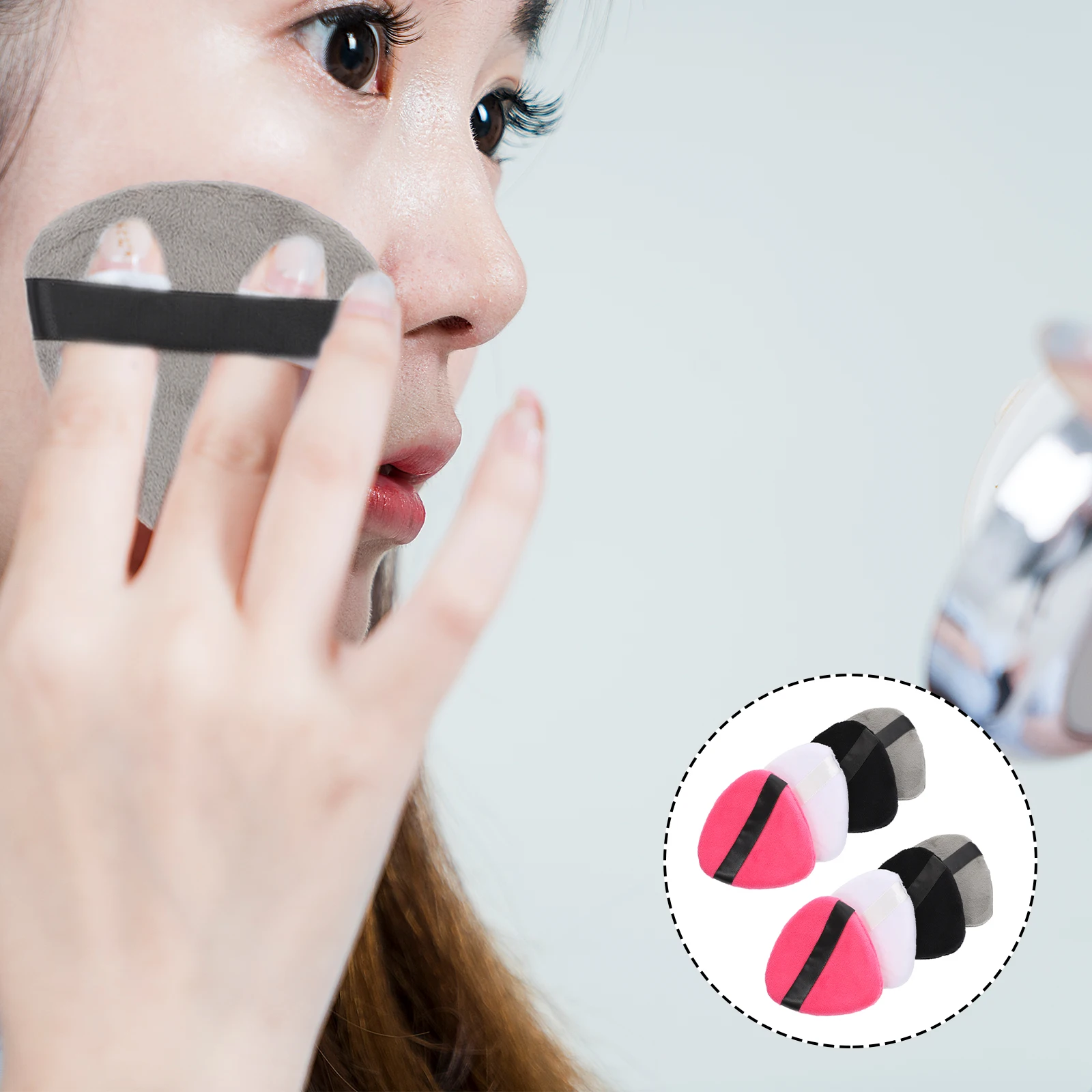 8-teiliges Kosmetik-Puderpad aus reiner Baumwolle, tropfenförmiges Make-up-Werkzeug, bequemer loser Puderquaste, loser Puff für Mädchengesicht