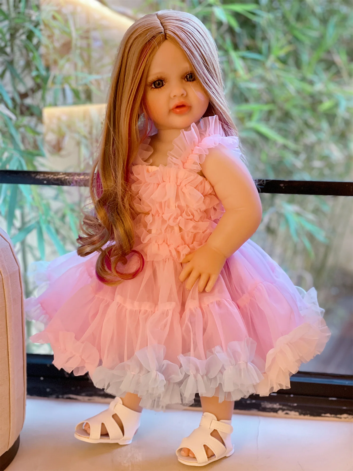 22 pouces peut lavable Betty Reborn enfant en bas âge fille avec peau peinte corps complet en vinyle poupée à la main réaliste réaliste Muñeca Reborn
