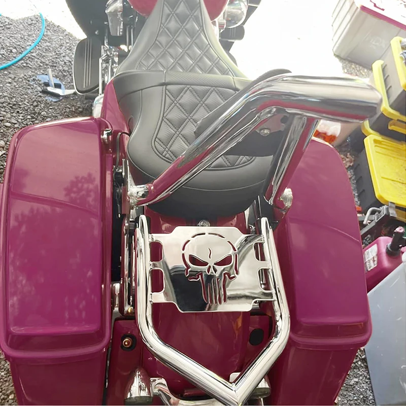 Gloss Black & Chrome Detachable Luggage Rack Fits for 2009-2024 Harley Touring Street Glide Road King Road Glide Electra Glide