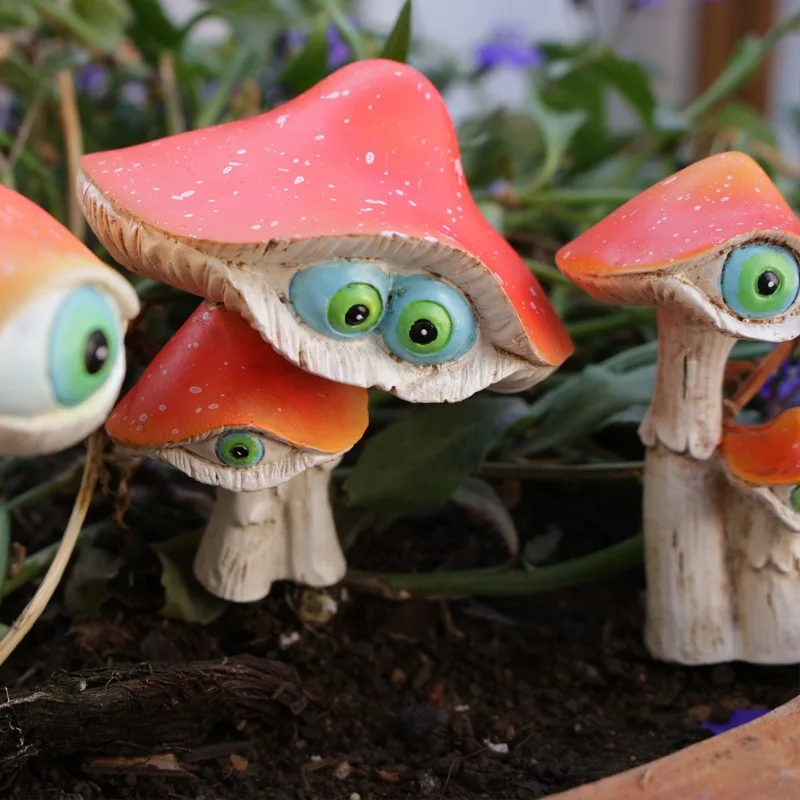 Whimsical Outdoor Mushroom Ornament for Garden Lawn Decor Mini Fairy Garden Accessories for Yard Landscape Patio Home Displays