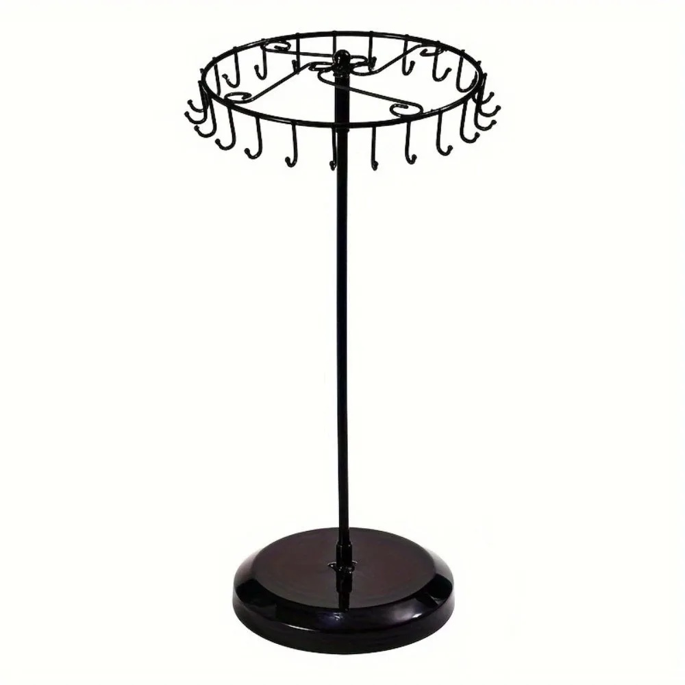 Rotating Necklace Organizer Removable Space Saving Jewelry Display Stand Heavy Duty 23 hooks Necklace Holder Home Organizer