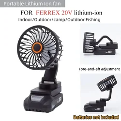 Portable Camp Lithium Ion Fan for Aldi Ferrex 20V Active Energy Lithium-ion Fore-and-aft Adjustment for Indoor/Outdoor/Fishing