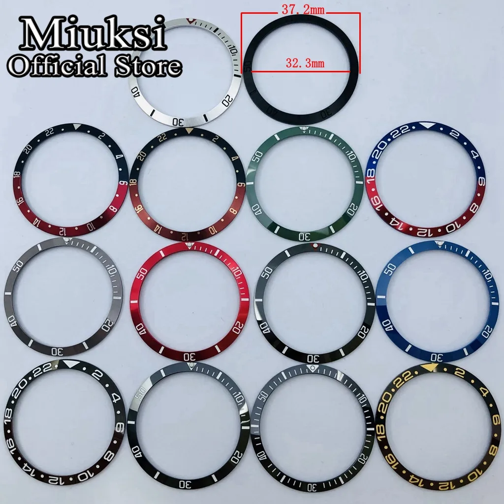 Miuksi 37.2mm ceramics aluminium bezel watch replace accessories watch parts