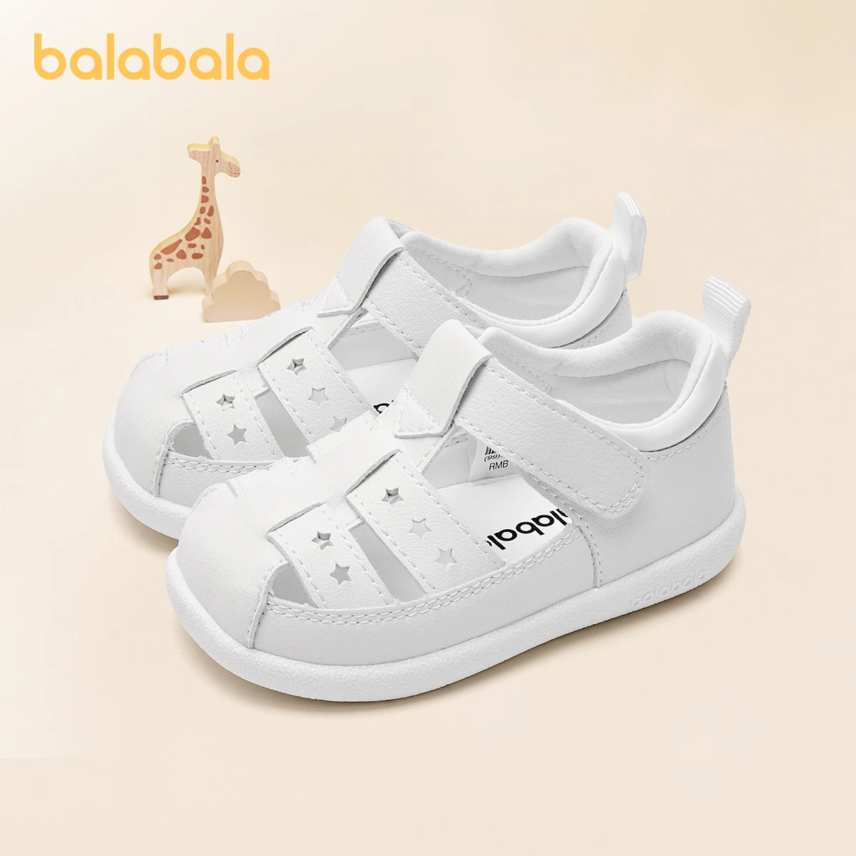 

Balabala Children's Shoes 2025 Summer New Pure White Toddler Shoes Breathable Comfortable