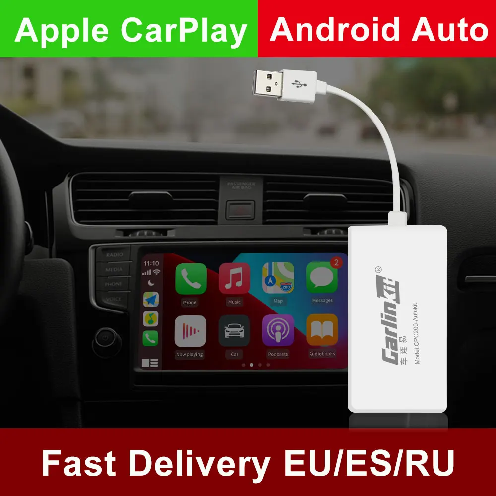 CarlinKit-Dongle CarPlay sem fio para Android, USB Car Radio, AirPlay Música, Link Espelho Inteligente, Precisa instalar o Autokit