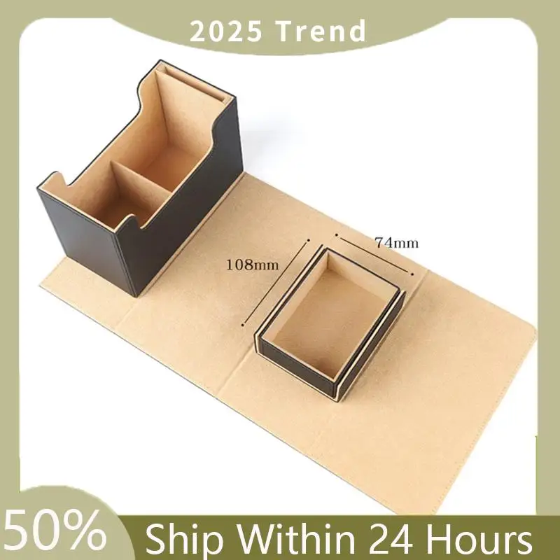 

A35F New Card Deck Box With Display Window,Card Deck Case With Dice Tray Card Storage Box 35Pt Magnetic Card Holder