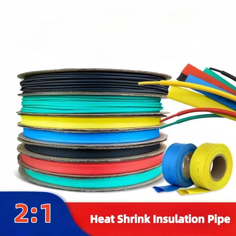 5M Diameter 6 5 4  3  2  1  mm Polyolefin Heat Shrink Tube 2:1 Shrink Ratio Insulated Cable Sleeve