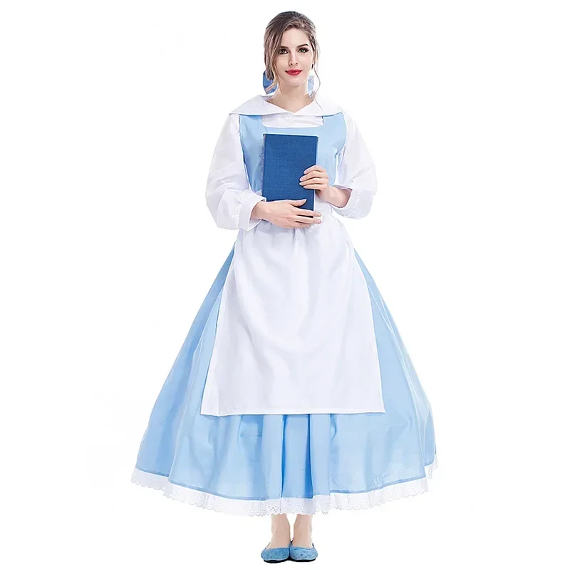 

Belle Cosplay Costume Maid Dress Halloween Outfit For Women Costume