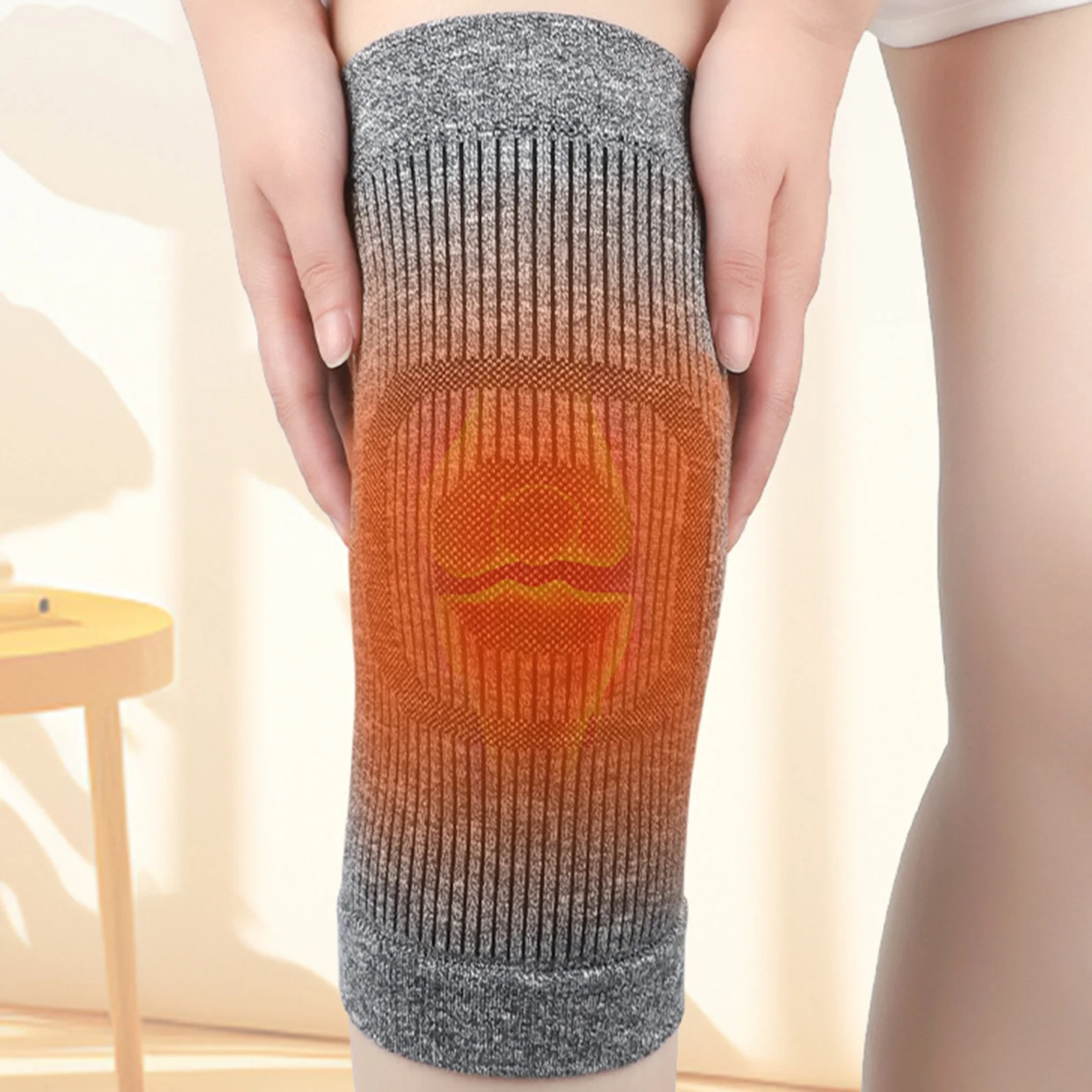 Genouillère en tricot, bandes antidérapantes, genouillère réglable pour le sport, le bureau, la Protection des articulations à domicile dans une utilisation en pièce climatisée