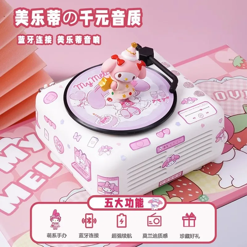 Sanrio Vintage Collection Bluetooth Audio Pacha Dog Mini Record Player Cinnamon Dog Speaker Girlfriend'S Cute Birthday Gift