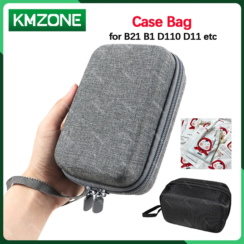 Storage Bag Case for Niimbot D11 D101 D110 B1 B21 B203 Thermal Label Printer White Black Grey Zipper Bags