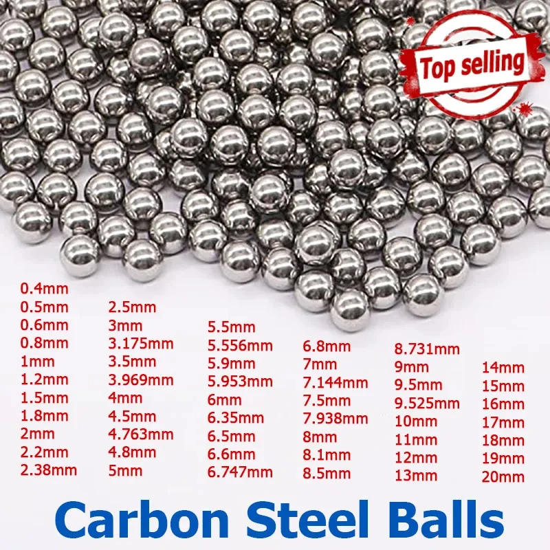 

10-1000pcs Dia 1-20mm Carbon Steel Balls Solid Bearing Steel Ball 1.5/2/2.381/2.5/3/3.5/4/4.763/5/5.9/6/7/8/10/11/12/13/14~19mm