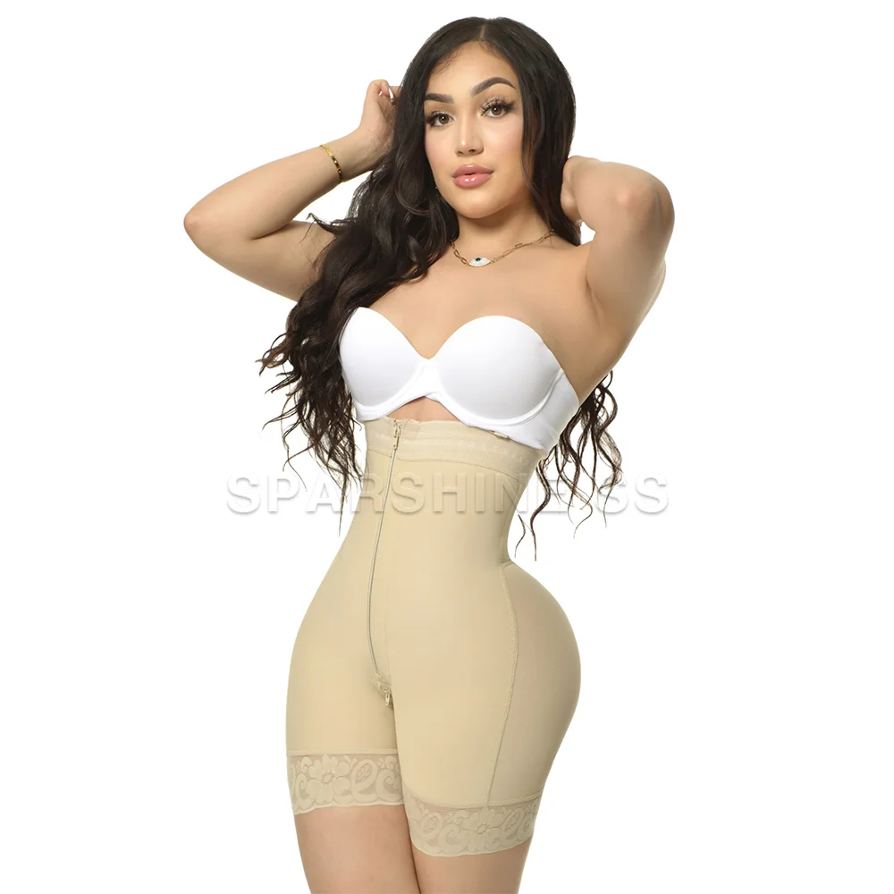 Fajas Colombianas Compression Shapewear Open Bust Tummy Control with Zipper Extra Firm Zipper Crotch Control Body Shaper XXS