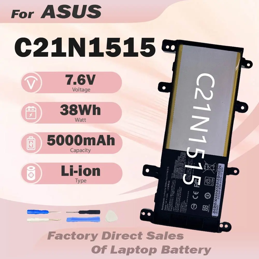 C21N1515 Laptop Battery For Asus X756 X756U X756UJ X756UA X756UX X756UB X756UQ X756UQX X756UV X756UW X756UXM X756 5000mAh