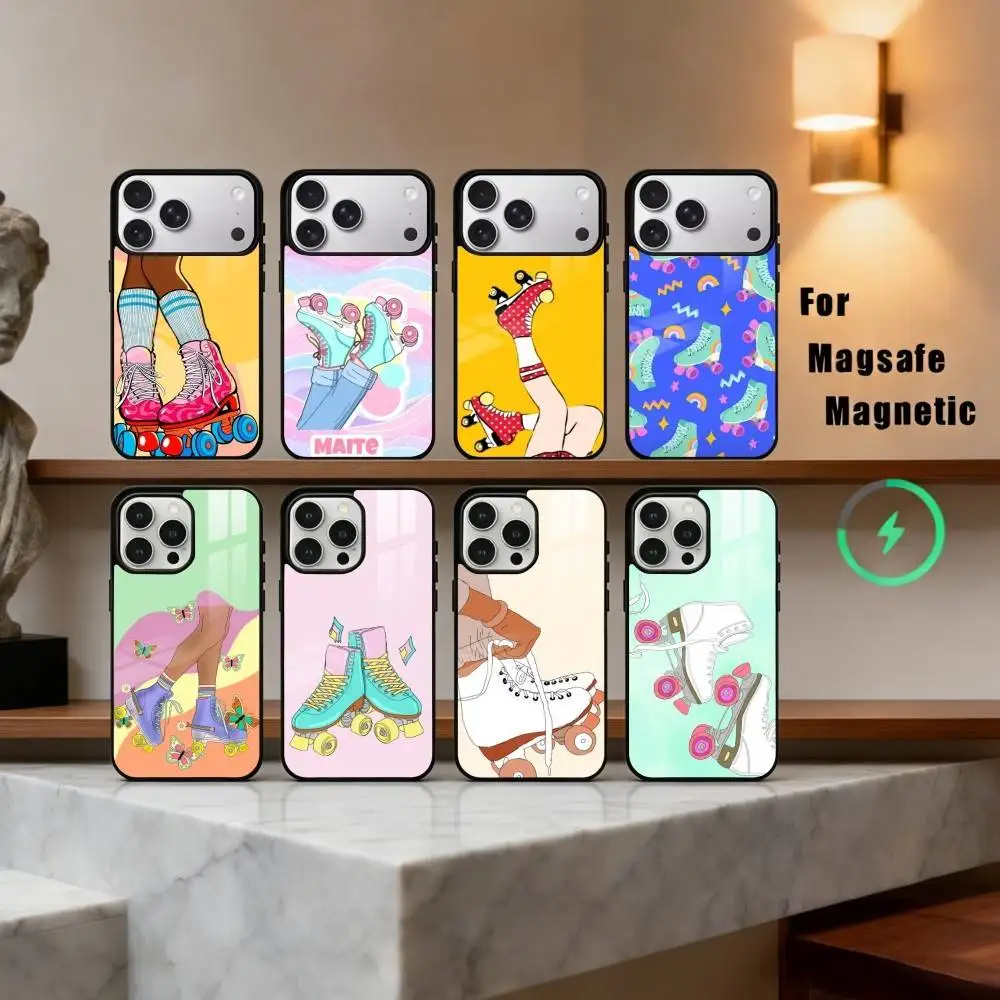 

P-Patin S-Spot Art Phone Case For iPhone17,16,15,14,13,12,11 Plus,Pro Max Magnetic For Magsafe Wireless Charging