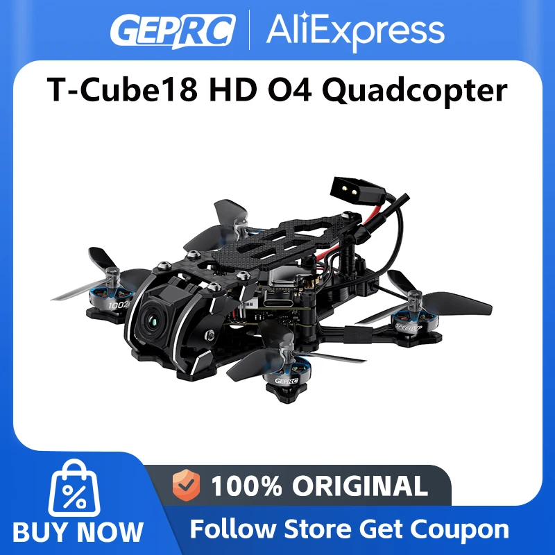 GEPRC T-Cube18 HD O4 FPV Quadcopter 1.8Inch TAKER F411-12A O4 Air Unit VTX 1002 18000KV Motor Mini RC Quadcopter Freestyle Drone