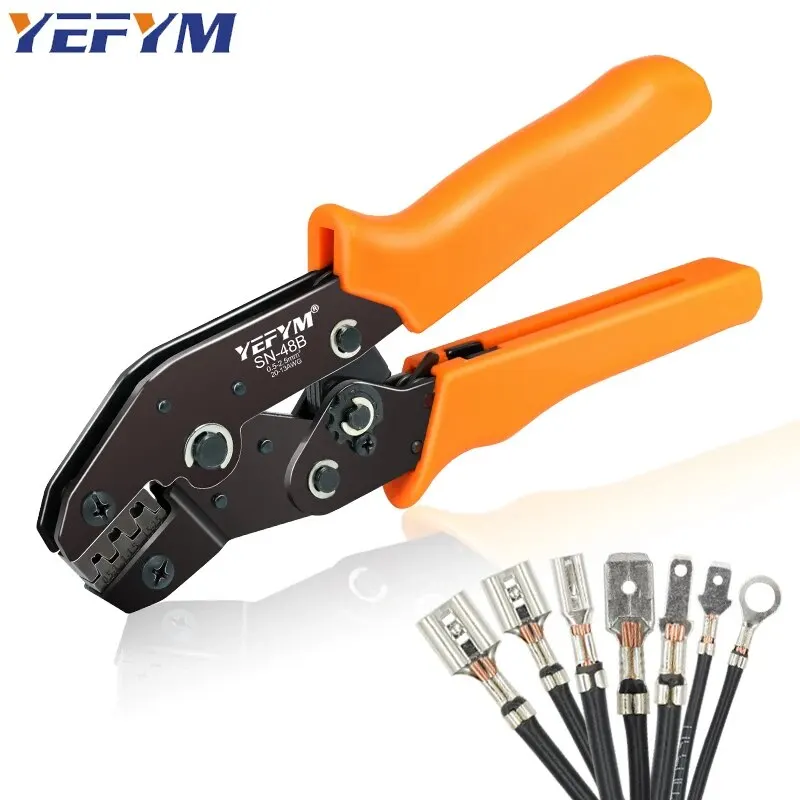 For TAB 2.8/4.8/6.3 Car Terminals SN-48B Crimping Pliers 0.5-2.5mm2/23-13AWG High Precision Jaw Wire Electrical Hand Tools