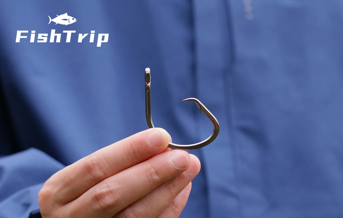 FishTrip 25 Stück Kreishaken, 4 x starker riesiger Salzwasserhaken, robust, breiter Lücke, Welshaken, Haiehaken, Köderhaken – Detail 2