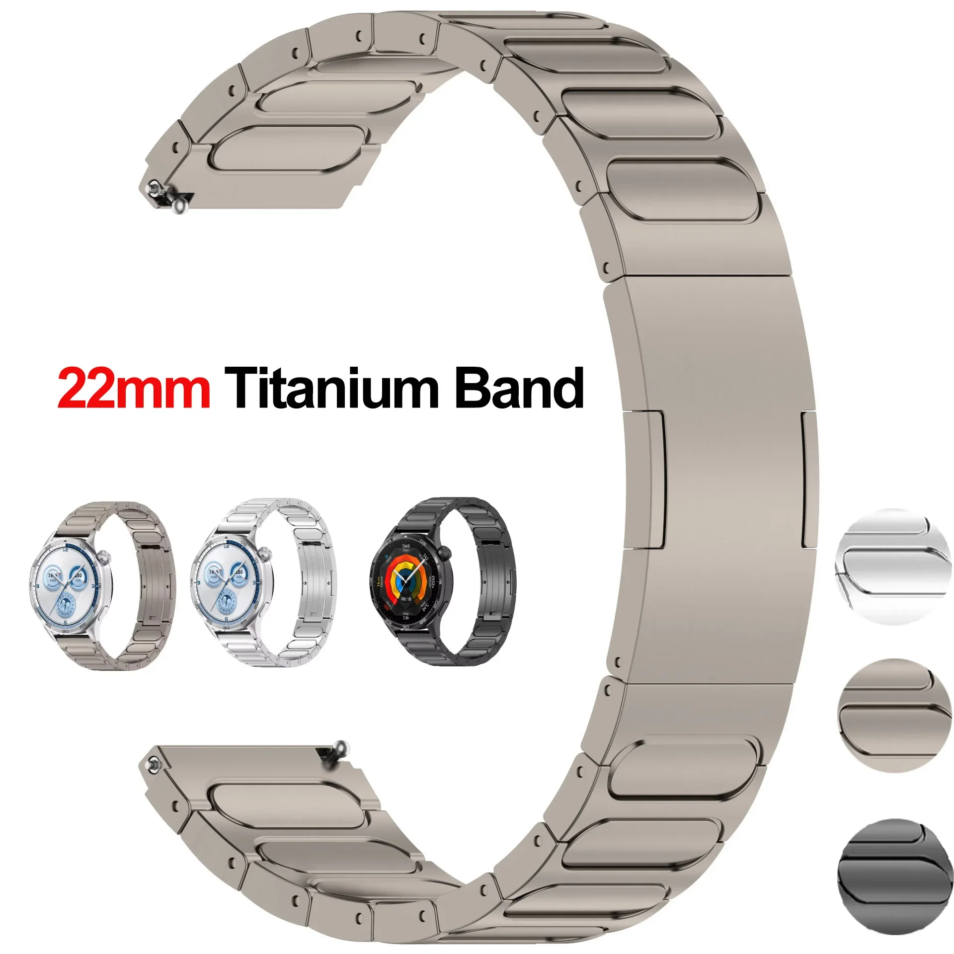 Titanium Strap for Huawei GT5 GT4 GT5 Pro 46mm Smart Watch 22mm Band for Huawei Watch 5/4 Pro Amazfit Balance Amazfit GTR 4 3 2