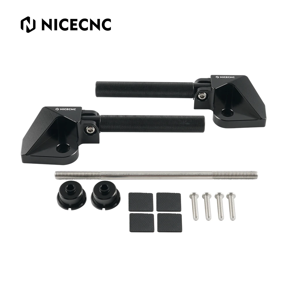 NICECNC Foot Peg Footrest for YAMAHA YW 125/BWS 125/ZUMA 125 2016-2021 Black Aluminum+304 Stainless Steel