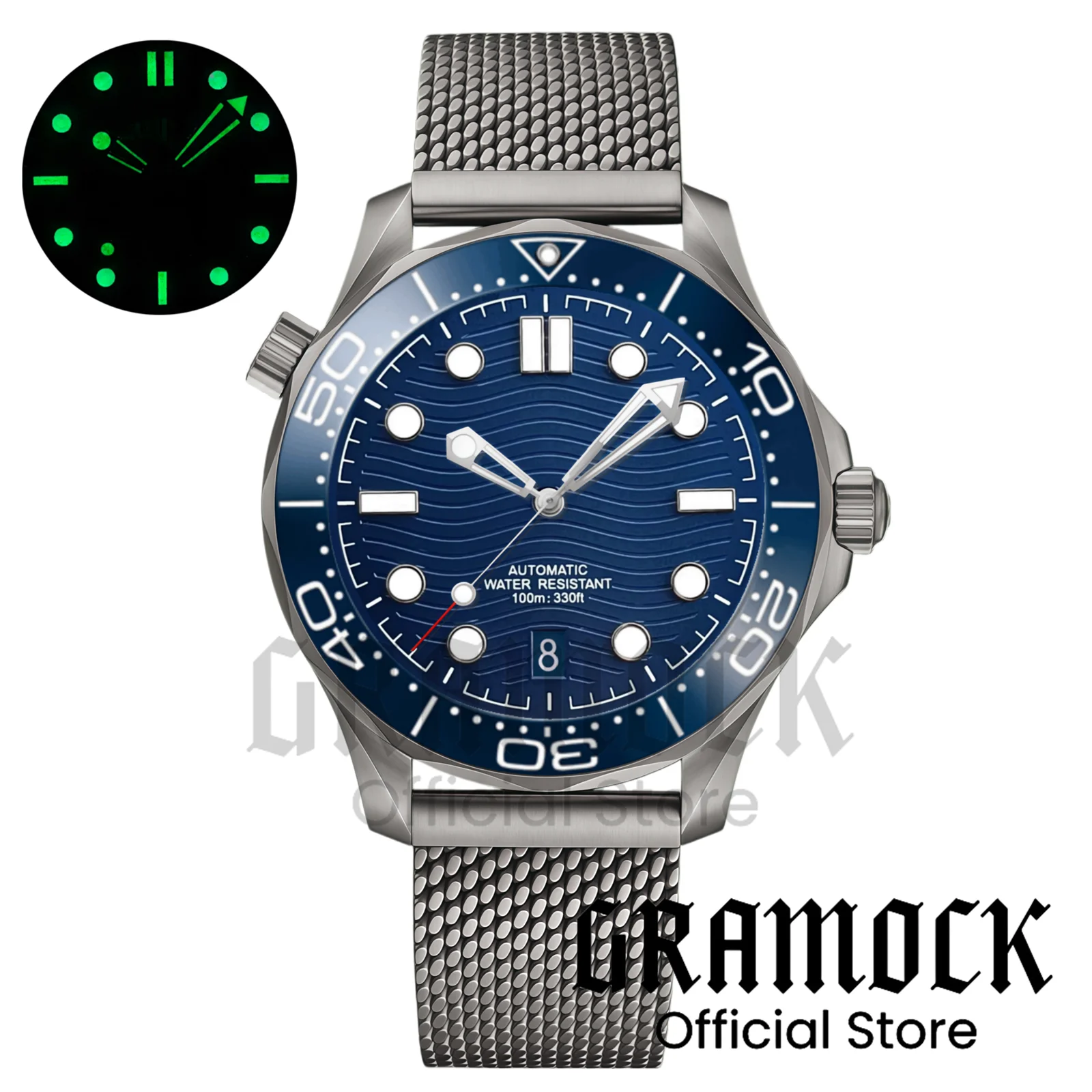 Vintage Titanium 007 NTTD Wristwatch 41mm Men Watches NH35A Mechanical Domed Sapphire Glass Roating Bezel Diving Automatic Watch image 3