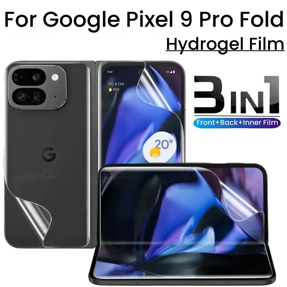 

4 in 1 Clear Screen Protector For Google Pixel 9 10 Pro Fold Anti Scratch Front Back Inner Hinge Hydrogel Films For Pixel10 Fold