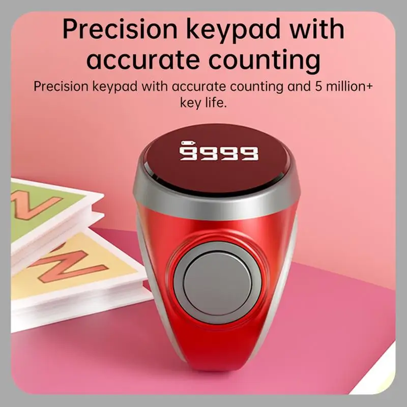 

A46U Black Smart Tally Counter Digital Electronic Finger Ring, Prayer Reminder For Muslim Worship